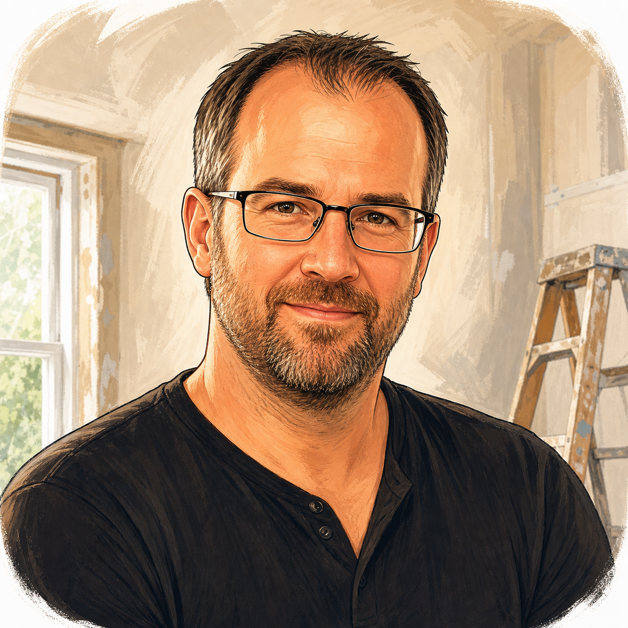 Caricature portrait of John Corvus