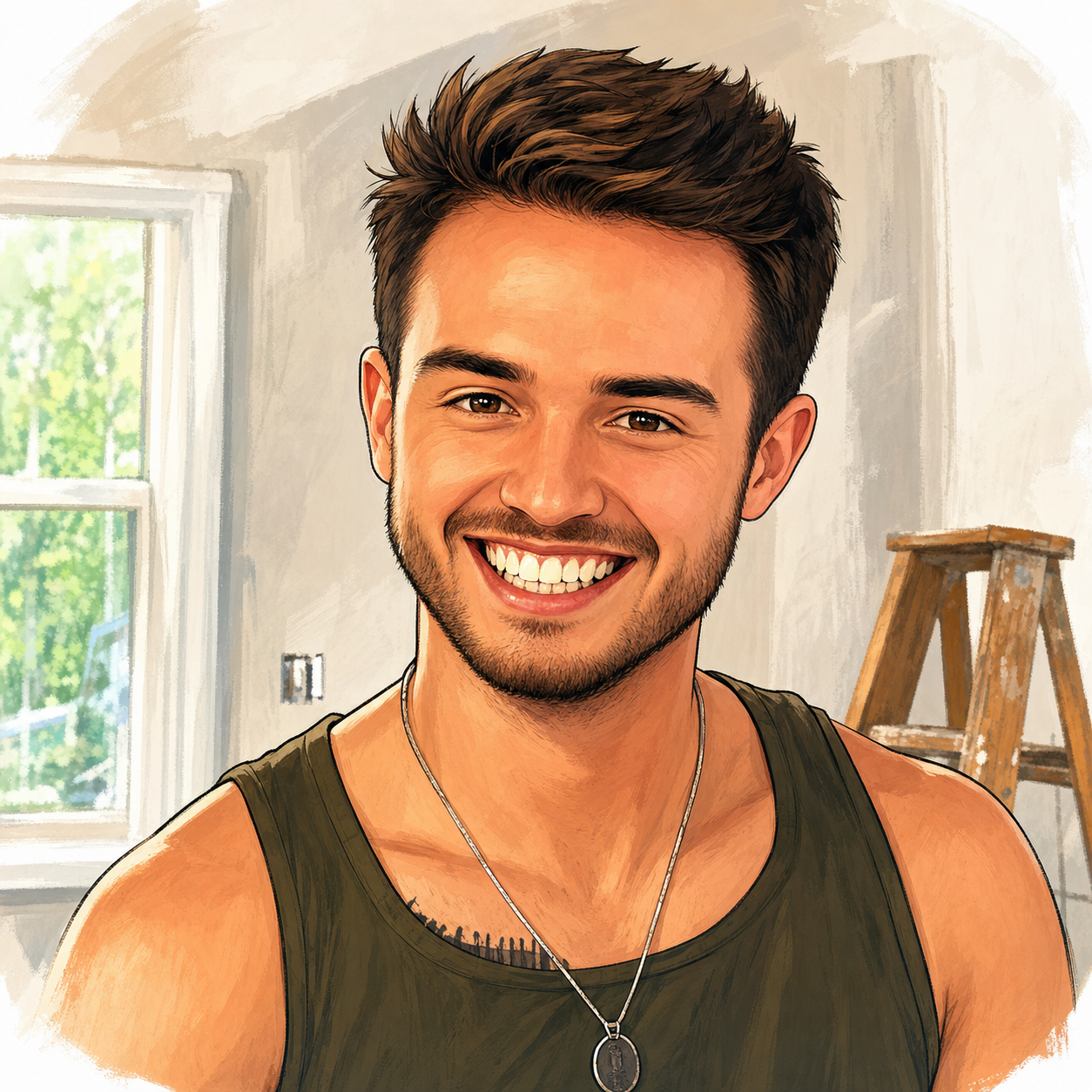 Caricature portrait of Kiernan